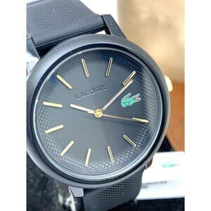 Lacoste Women's Watch 2001212 Quartz Black Dial Textured Rubber Band 36mm